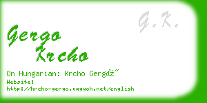 gergo krcho business card